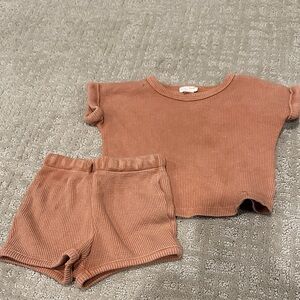 Waffle Knit Baby 2 piece set// 3-6m